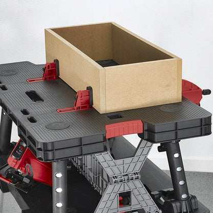 Heavy Duty Folding Workbench Table – Portable DIY Workstation with Adjustable Clamps