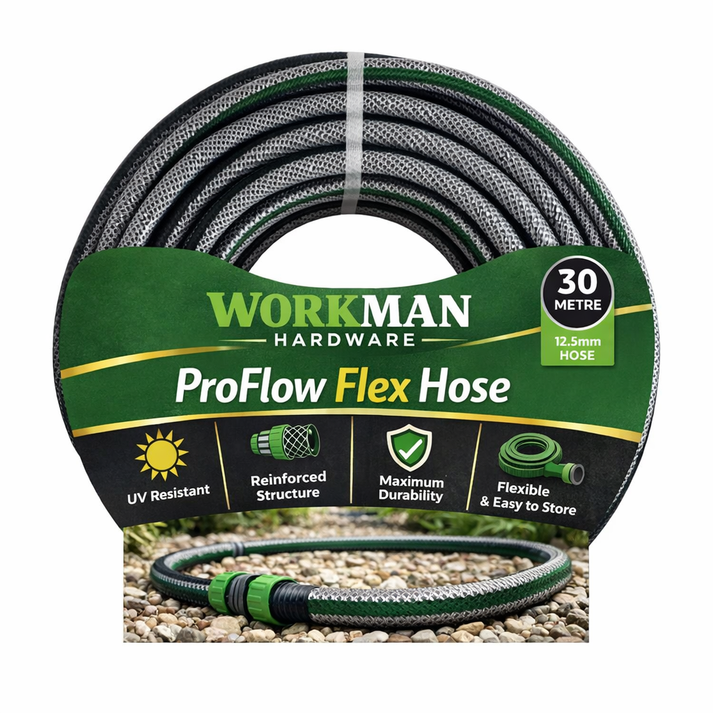 Workman 30m Garden Hose 12.5mm – Anti-Kink UV Resistant Heavy Duty