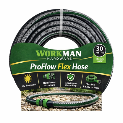 Workman 30m Garden Hose 12.5mm – Anti-Kink UV Resistant Heavy Duty